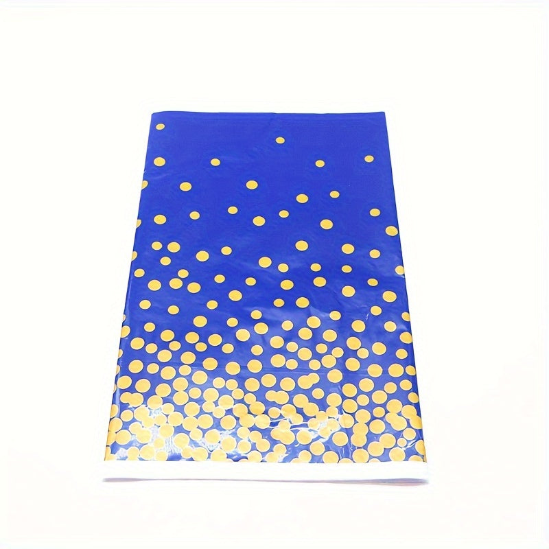 Navy Plastic Tablecloth Golden Dot TableCover Confetti Dark Table Wedding Party
