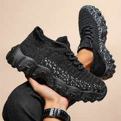 Men's Weave Knit Lace Up Casual Shoes Lightweight Sneaker