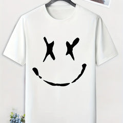 Men's Graffiti Smile Print T shirt Active Tee