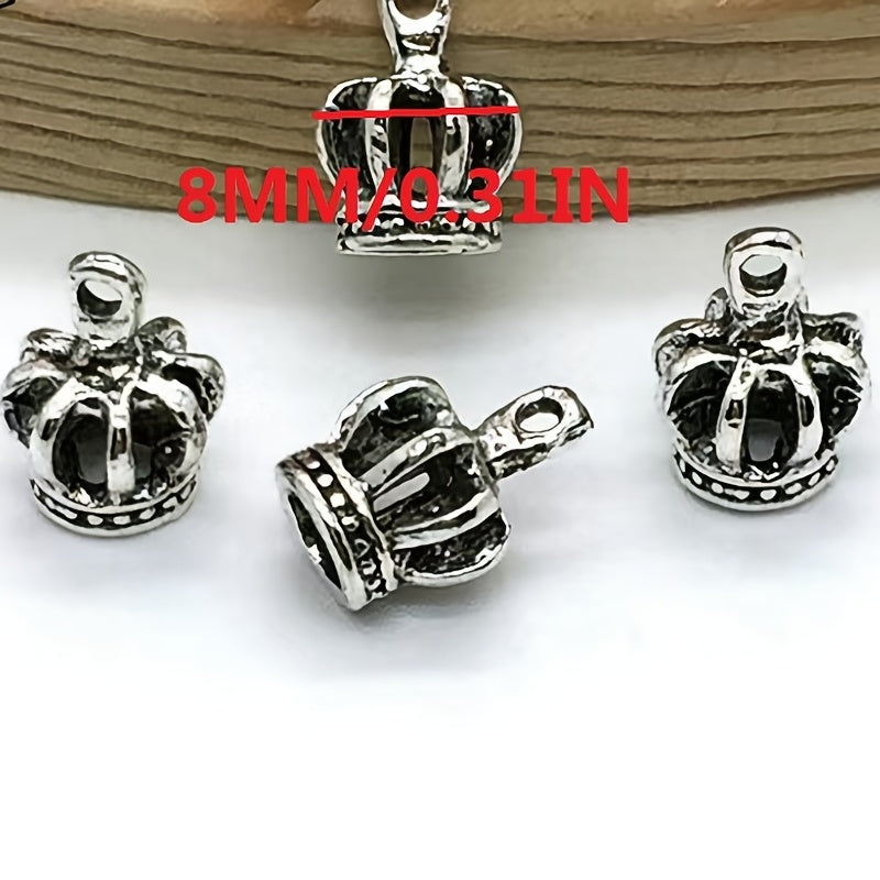 20pcs Antique Silver Crown Alloy Beads for Bracelet Necklace Jewelry