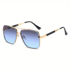 Men's Sunglasses Vintage Half Frame Cut Edge UV Protection