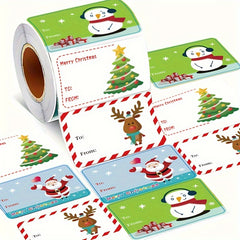 500pcs Christmas Label Santa Claus Self adhesive Paper Label Xmas Birthday Gift