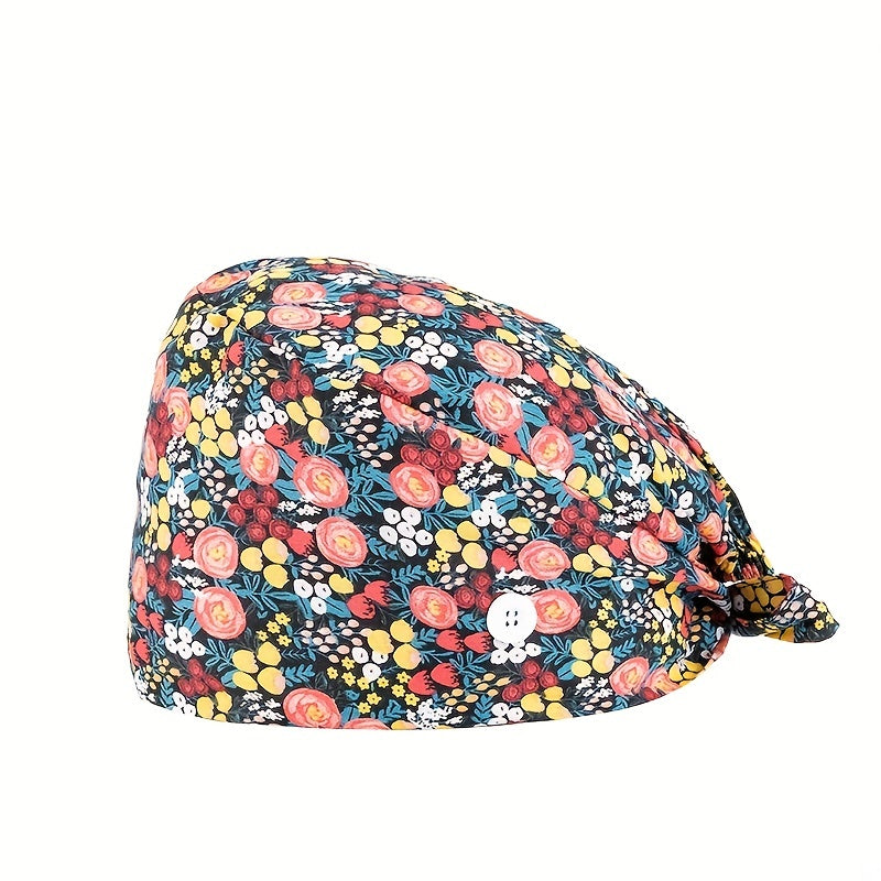 Adjustable Women's Cartoon Print Work Cap Nurse Scrub Hat