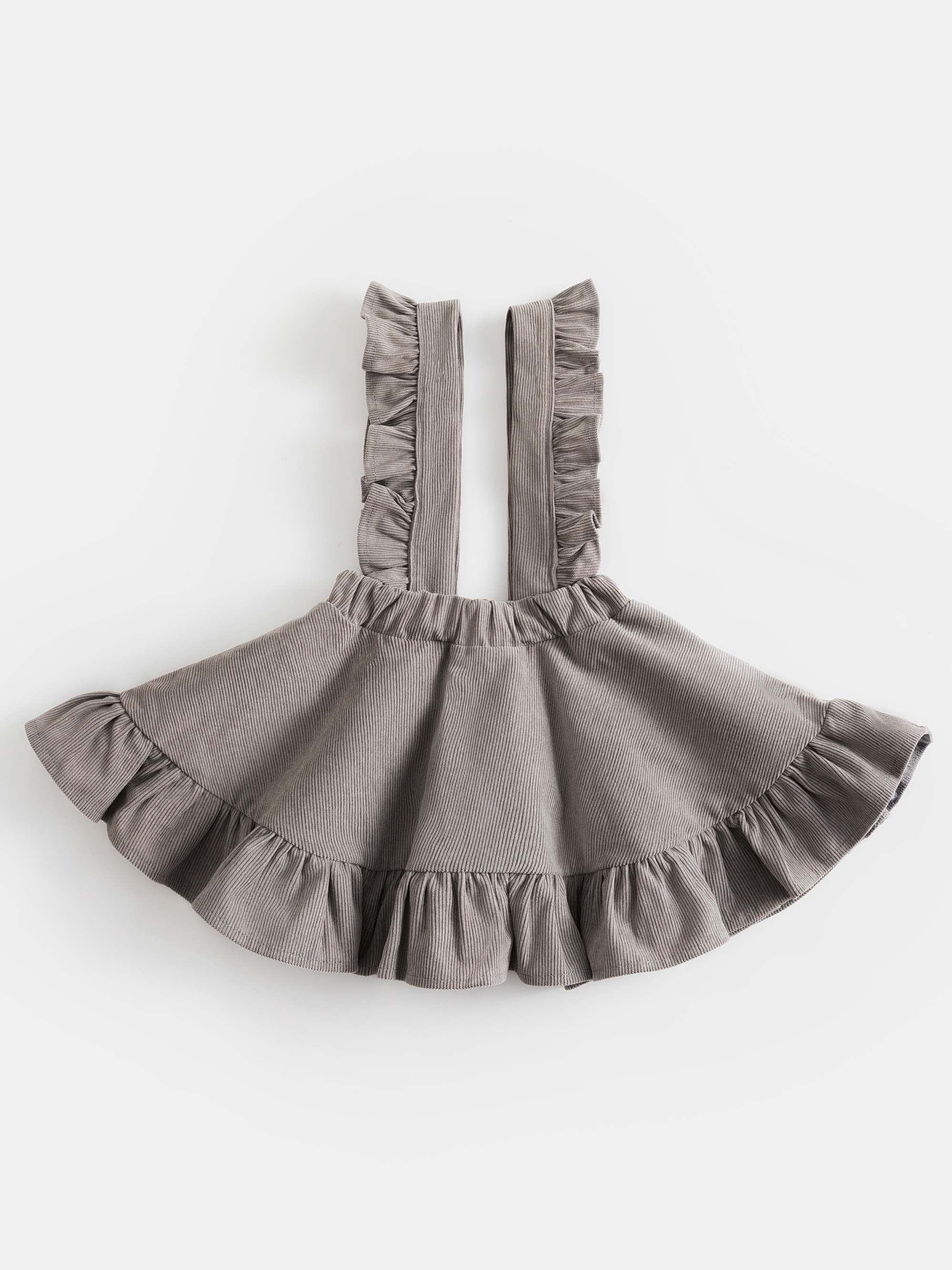 Girls Multicolor Corduroy Overall Dress