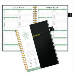 Undated Daily Planner Spiral To Do List Meal Tracker Appointment Hourly Pocket
