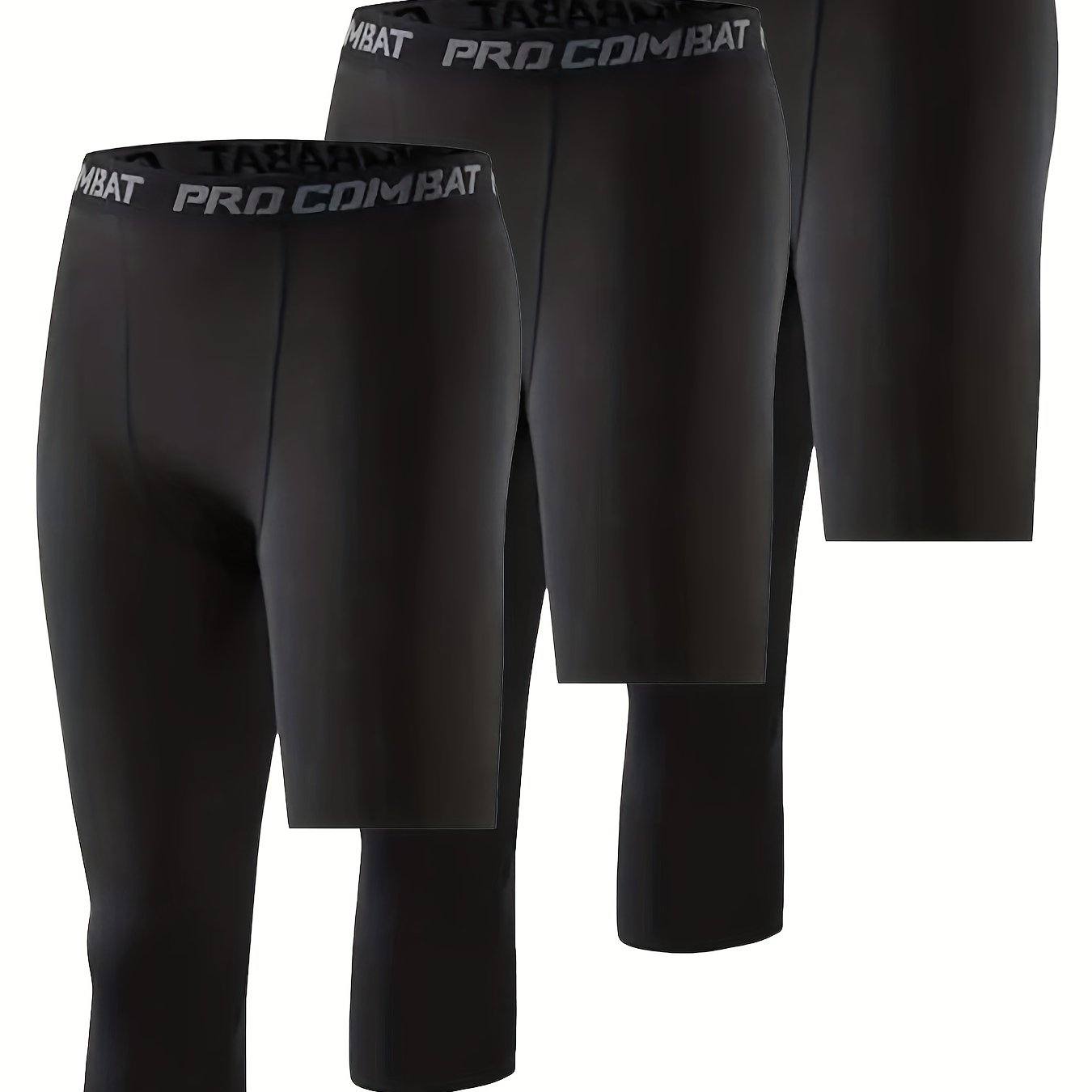 Men's Asymmetric Compression Pants 3pcs Set Quick Dry Leggings for Fitness
