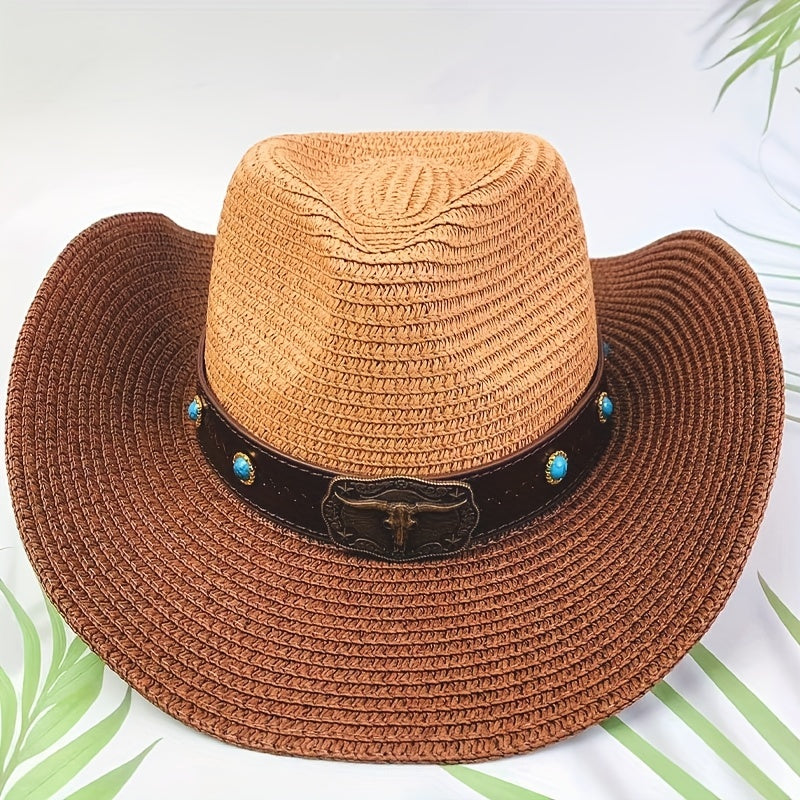 Stripe Cowboy Hat Stylish Sun Hat For Men