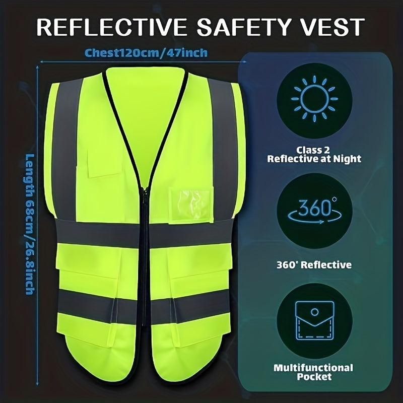 Reflective Safety Vests With Pockets And Zippers