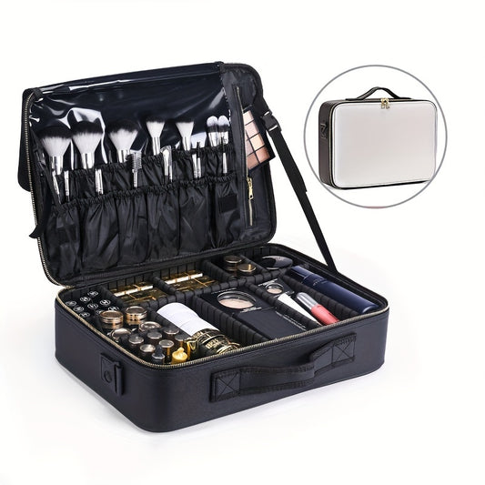 Large Capacity Travel Makeup Case with Adjustable Dividers