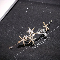 Faux Pearl Starfish Headband Bridal Hairband Set