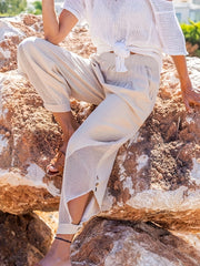 Solid Harem Pants High Waist Casual Pants
