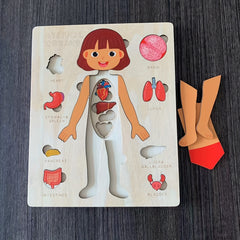 Kids' Wooden Human Body Jigsaw Puzzle Toy