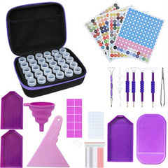 30 Grid Bottle Diamond Painting Storage Box Purple Tools 5D DIY Cross Stitch Emb