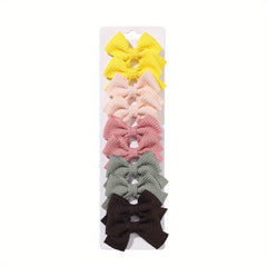 10pcs Solid Bow Hair Clips Princess Hair Accessories