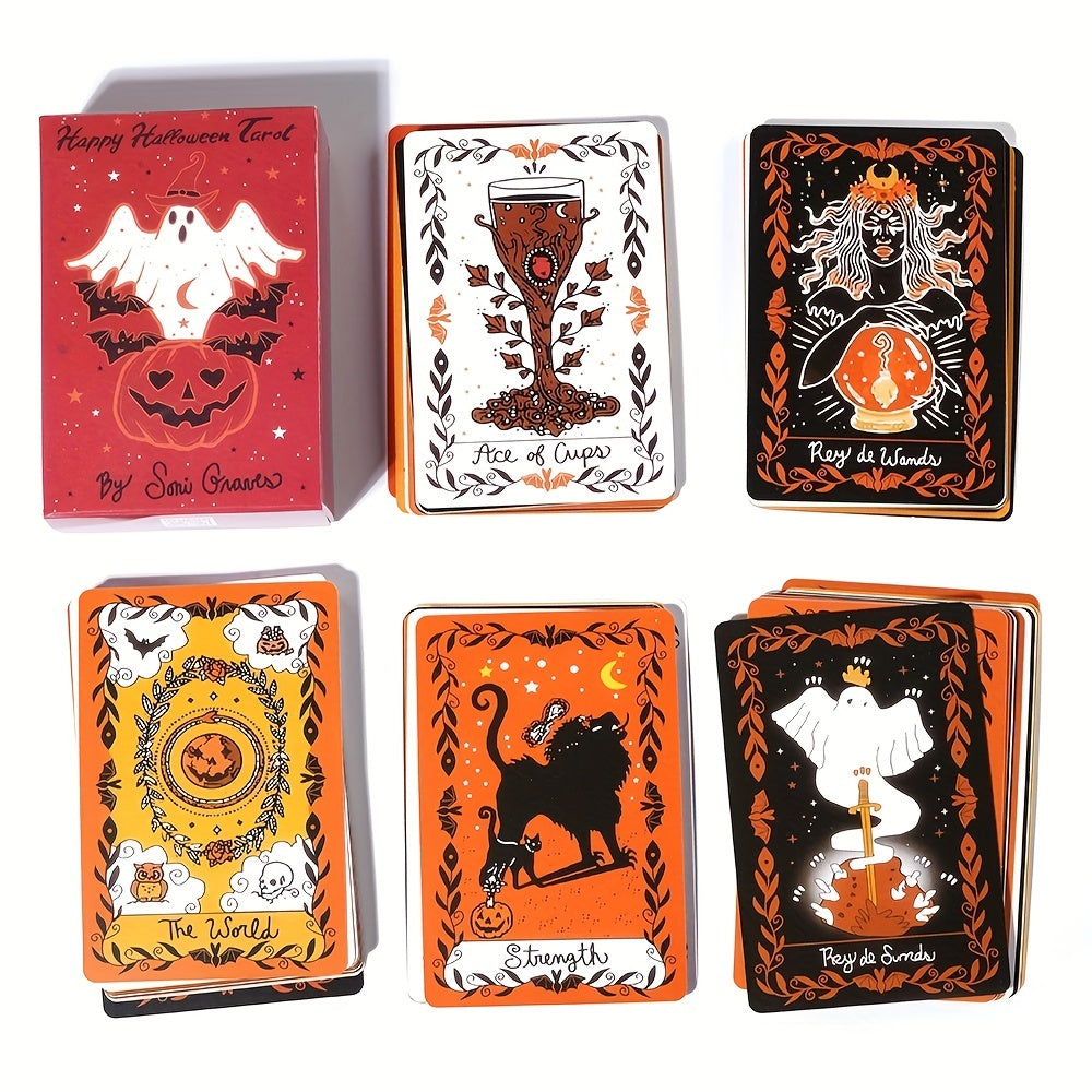 Halloween Tarot Card Deck with Game Instructions QR Code