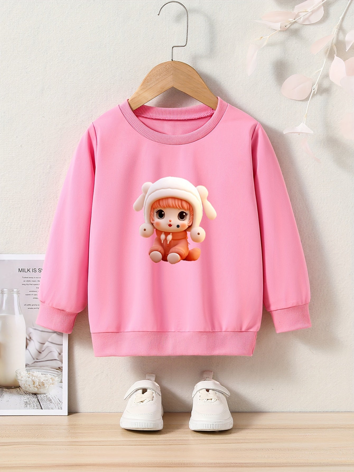 OERYUI Cartoon Girl Graphic Sweatshirt Kids Pullover Christmas Gift