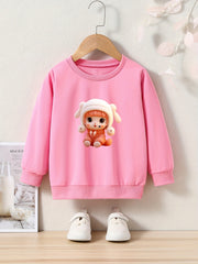 OERYUI Cartoon Girl Graphic Sweatshirt Kids Pullover Christmas Gift