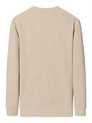 Men's Crew Neck Knit Sweatshirt Pullover Solid Sweatshirts Spring Fall Tops