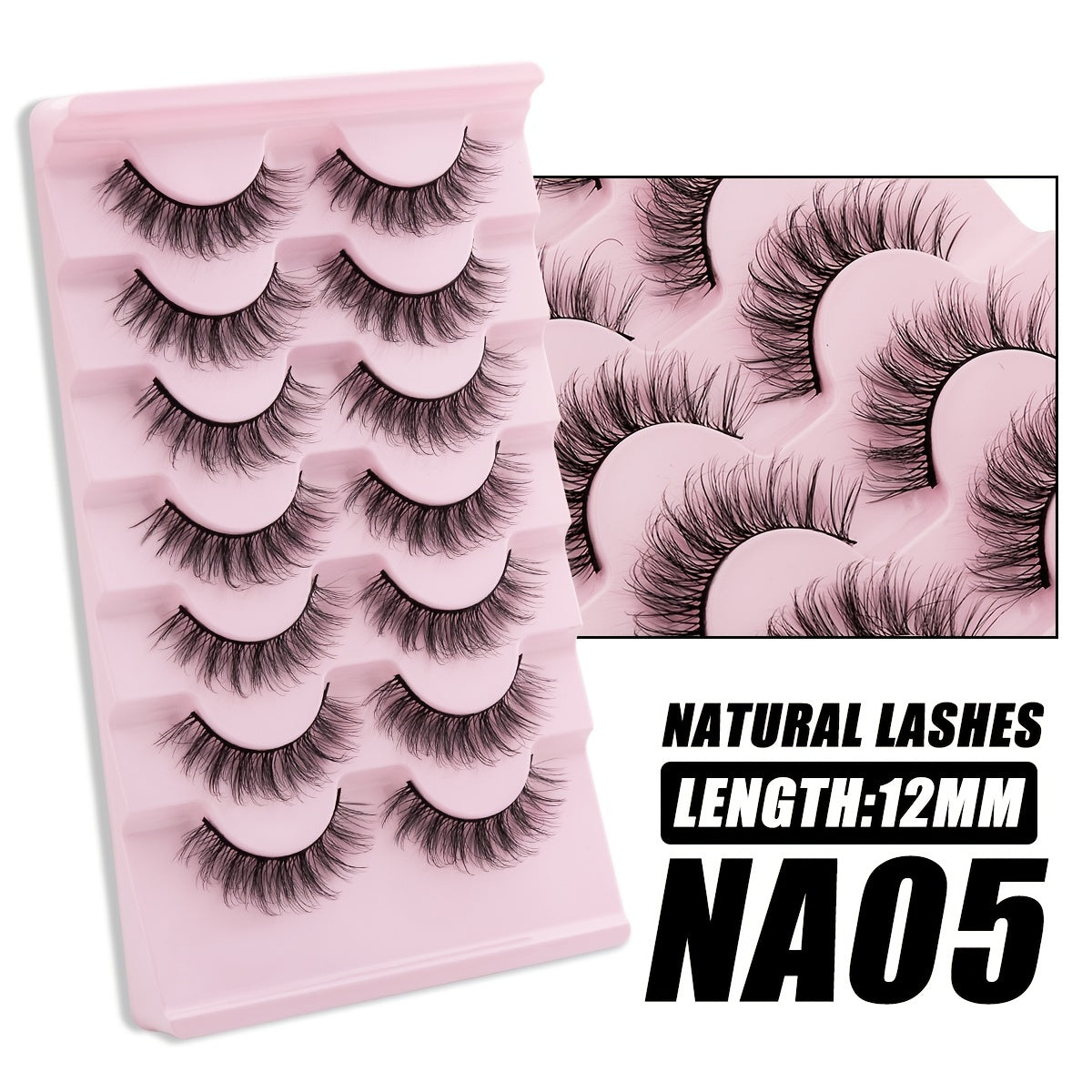 Wispy Mink Lashes 3D Cat Eye Pack 7 Pairs False Eyelashes