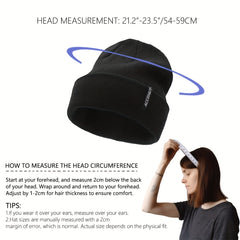 2pcs Label Patch Beanie Elastic Knit Hat Unisex Skull Cap Warm Couple Chemo Hats