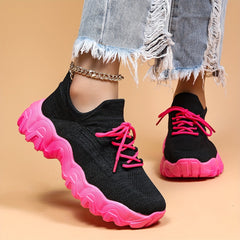 Thick Sole Shock Absorption Running Shoes Breathable Mesh Non Slip Sneakers