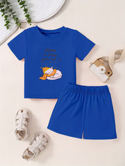Toddler Kid 2pcs Bottoming Set Short Sleeve T shirt & Matching Shorts