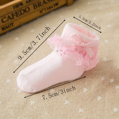 Newborn Baby Lace Flower Princess Socks Soft Cotton Infant Girls