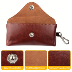 Men's Faux Leather Glasses Case with Lobster Clasp