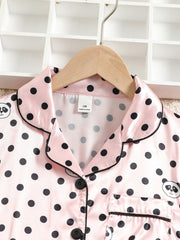 Girls Panda Print Pajama Set