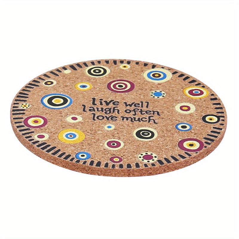 Boho Flower Pattern Cork Coaster Heat Insulated Drink Coaster