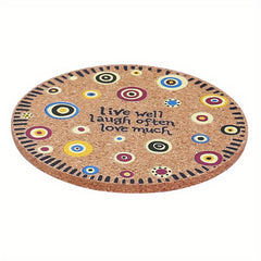 Boho Flower Pattern Cork Coaster Heat Insulated Drink Coaster