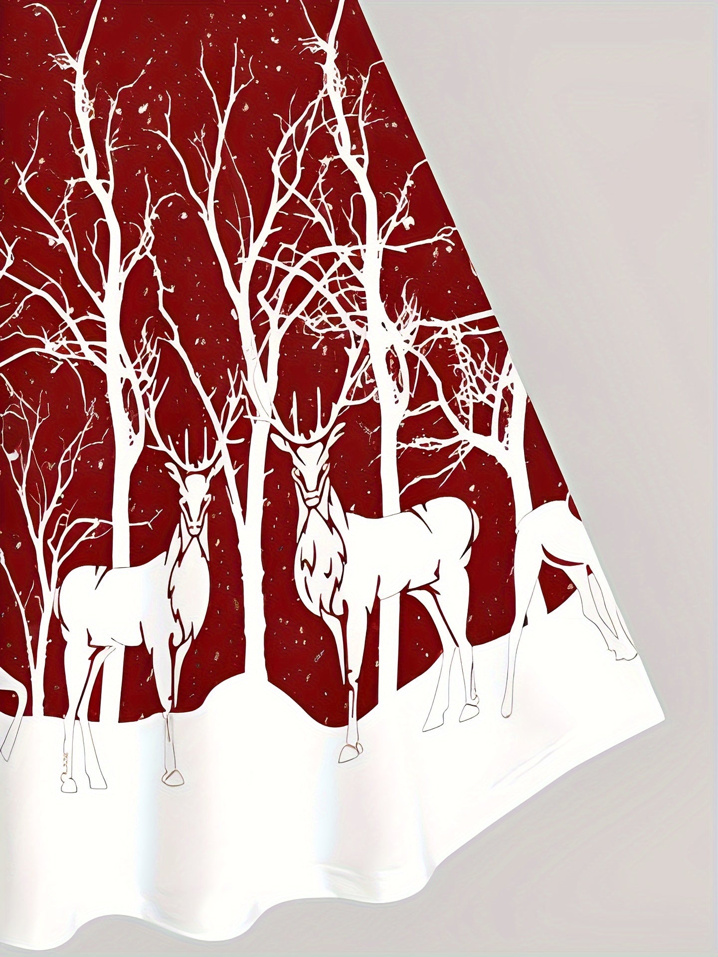 Christmas Deer Print Short Sleeve Dress Women's Plus