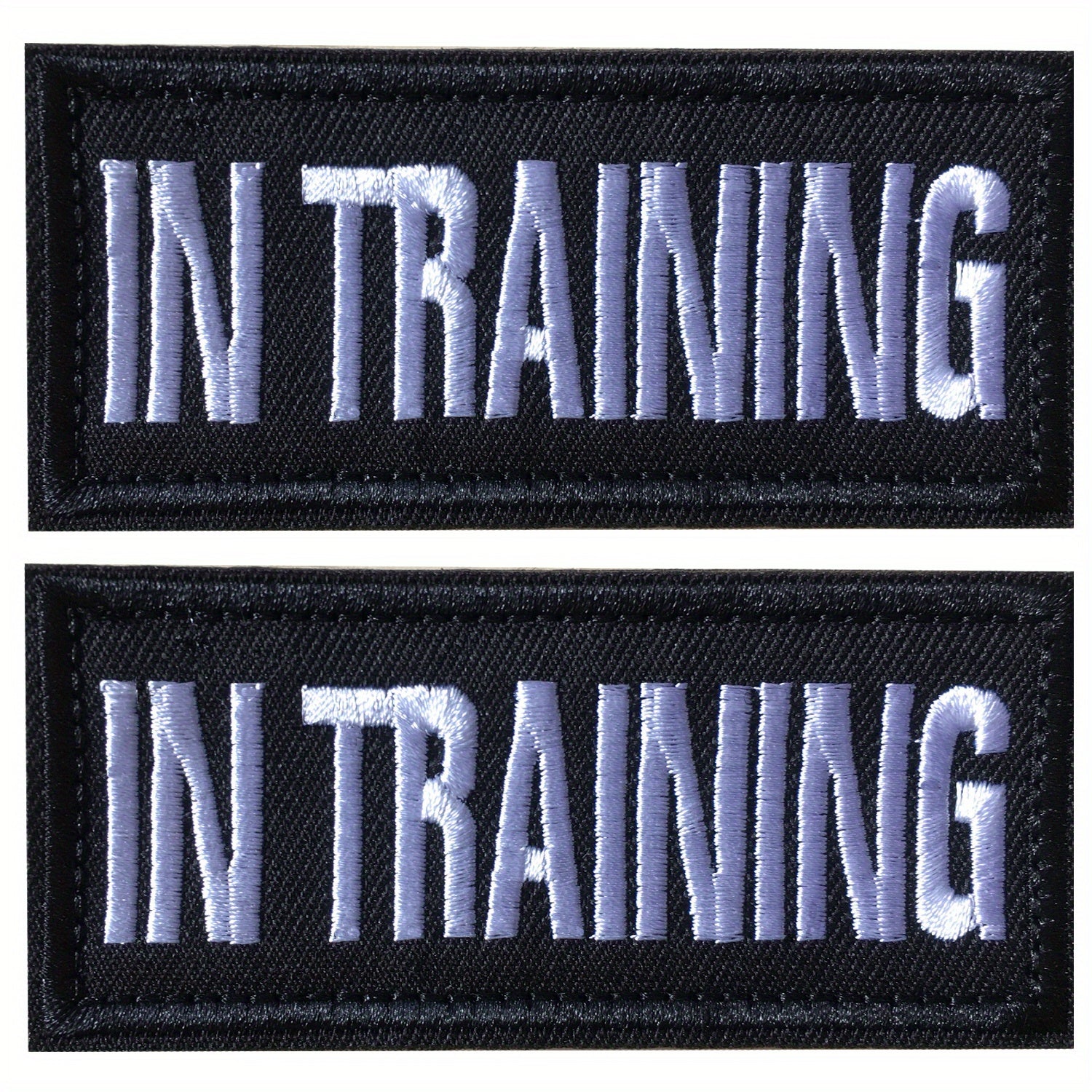 J CARP 2Pcs Dog Slogan Patches Embroidered Fastener Hook L