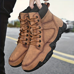 Men's Non Slip Motorcycle Boots Outdoor Lace Up Boots