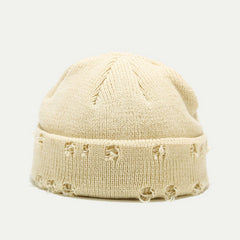 Ripped Knitted Hat Woolen Hat Embroidery Hip hop Cap Unisex