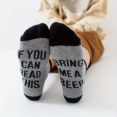 Funny Novelty Crew Socks If You Can Read This Socks Breathable Soft Socks