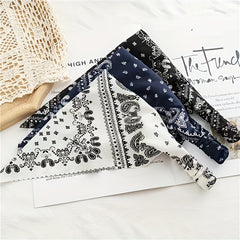 Paisley Print Bandana Candy Elastic Triangle Headscarf Hijab Turban Cap