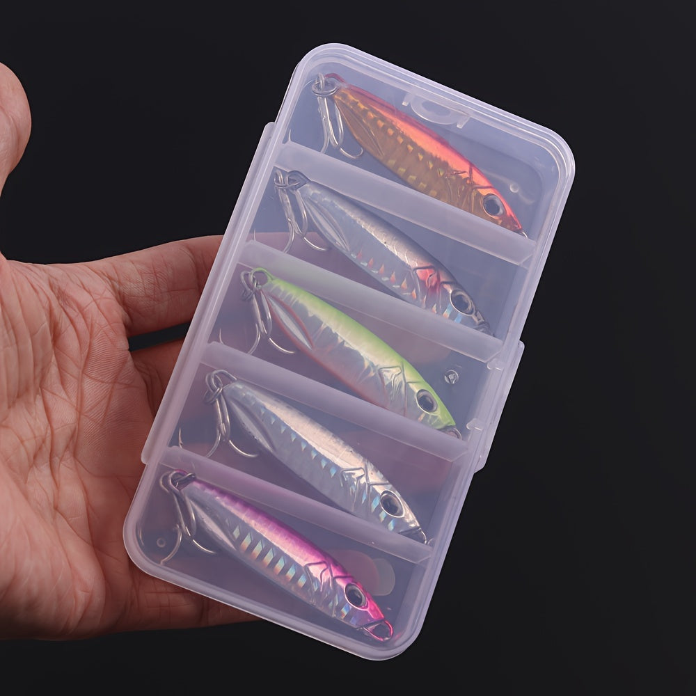 5pcs Metal Jigs Sinking Spoons Micro Jigging Bait