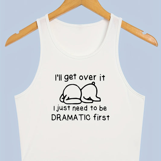 Inspirational Letter Print Tank Top for Summer Women's Clothing