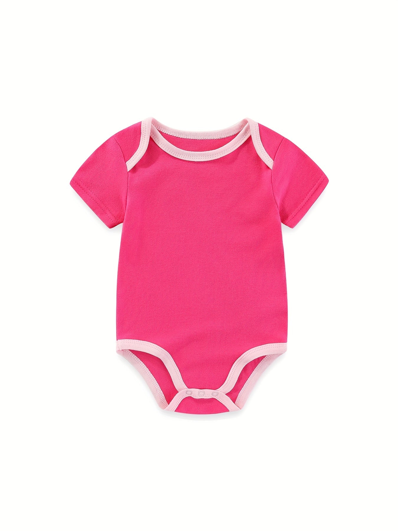 Summer Solid Short Sleeve Baby Bodysuit Cotton Soft 0-12Months Unisex
