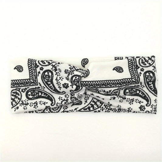 Boho Style Print Headband Yoga Sports Sweatband Turban