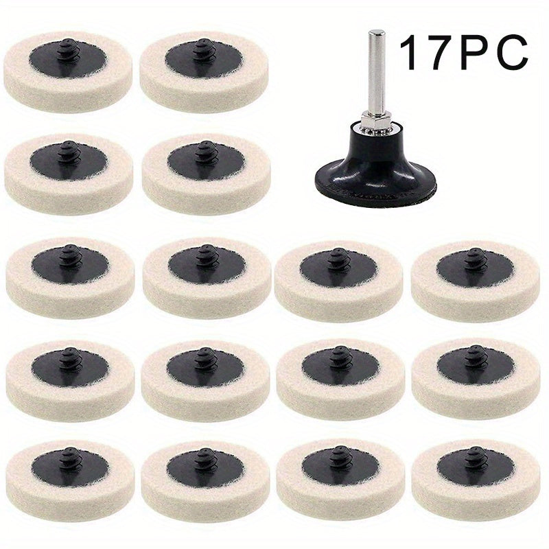 5 08 Cm Wool Fabric QC Disc Polishing Buffing Pads Wheels Disc Pad Holder