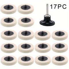 5 08 Cm Wool Fabric QC Disc Polishing Buffing Pads Wheels Disc Pad Holder