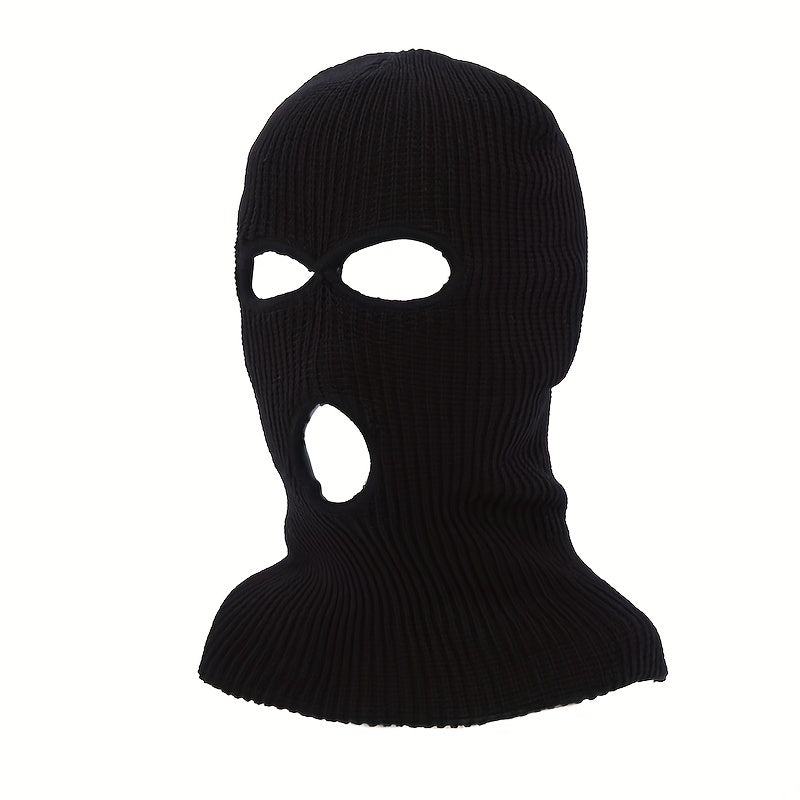 Winter Three hole Ski Mask Knitted Hat Solid Acrylic Three hole Knitted Hat