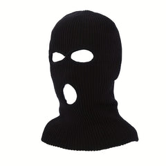 Winter Three hole Ski Mask Knitted Hat Solid Acrylic Three hole Knitted Hat