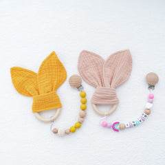 Teether Toy Set for Baby 6-12 Months with Silicone Anti-drop Chain