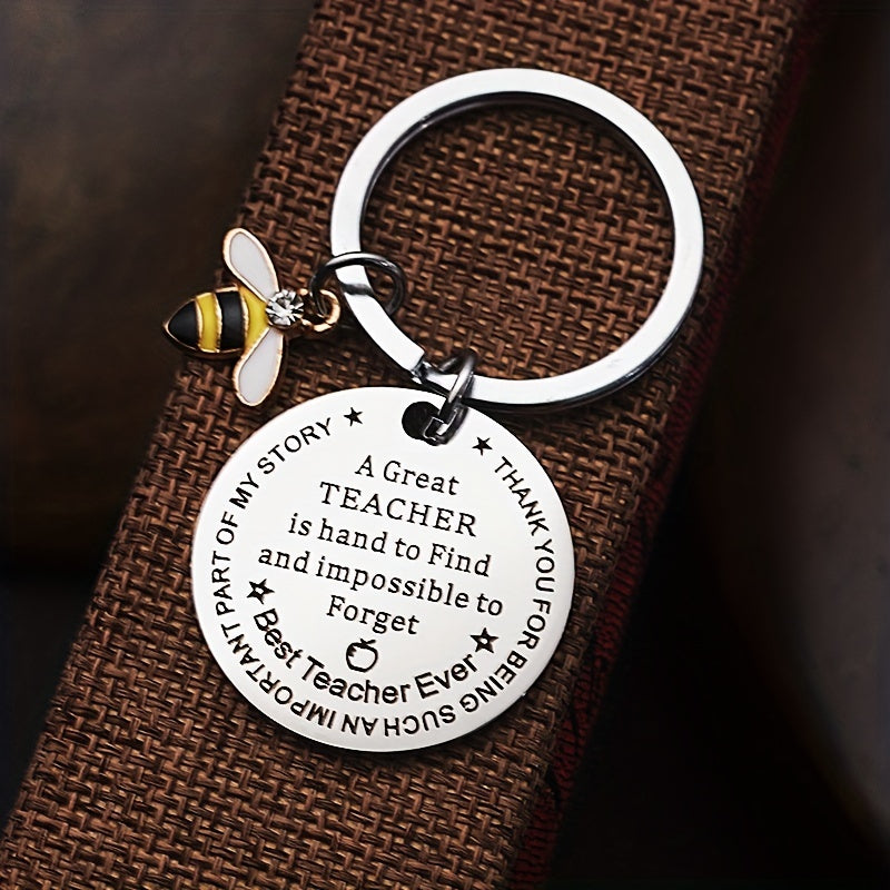 Teacher's Keychain A Great Teacher Is Hard To Forget Graduation Gift