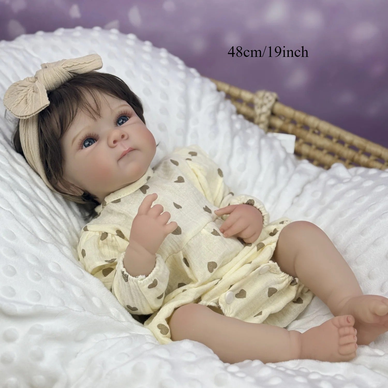 Realistic 19 Inch Reborn Baby Girl Doll Toy Soft Beige & Mixed Color