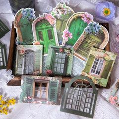 Retro Hollow Out Flowers Stickers Set DIY Scrapbook Decoration