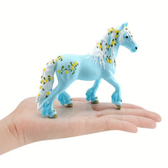 Simulated Mythical Animal Flower Elf Horse Desktop Ornament Toy